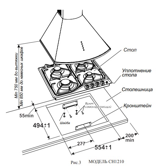 9066579 Газовая варочная поверхность Gefest СГ СН 1210-02 К2 STDN-0013376 - Вид №3