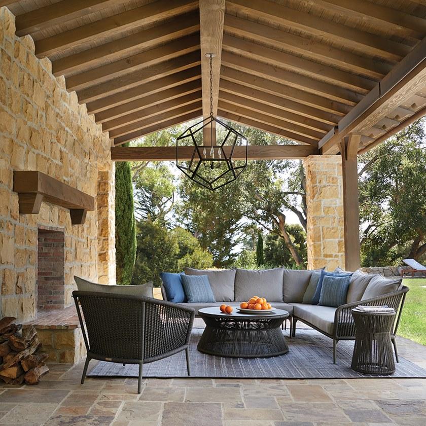 JANUS et Cie Круглый журнальный столик из морского троса и алюминия Knot sun-id-1437273 - Вид №4