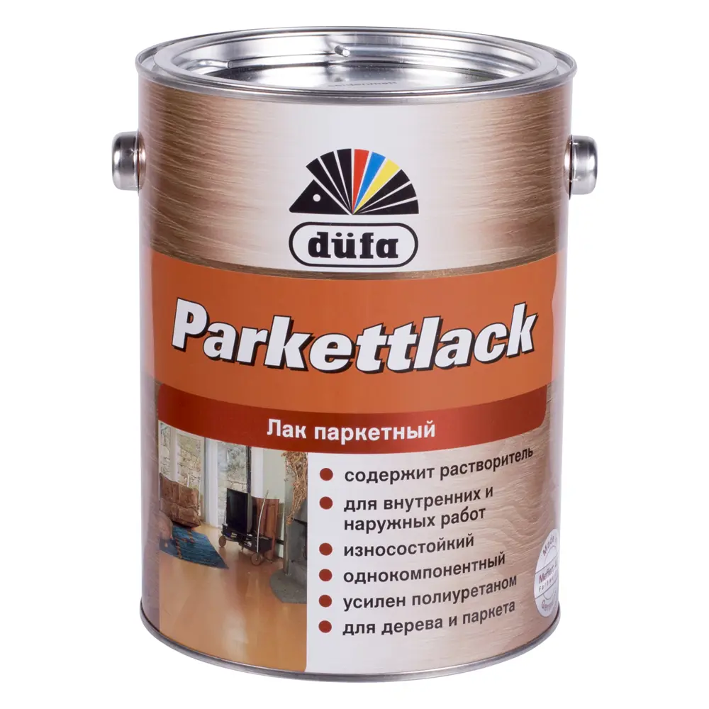 Лак паркетный шелковисто-матовый Dufa Parkettlack 2.5 л 10031249 STLM-2176408 