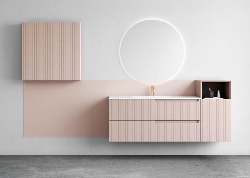 Fiora Настенная тумба под умывальник с ящиками Synergy sun-id-1368723 - Вид №2