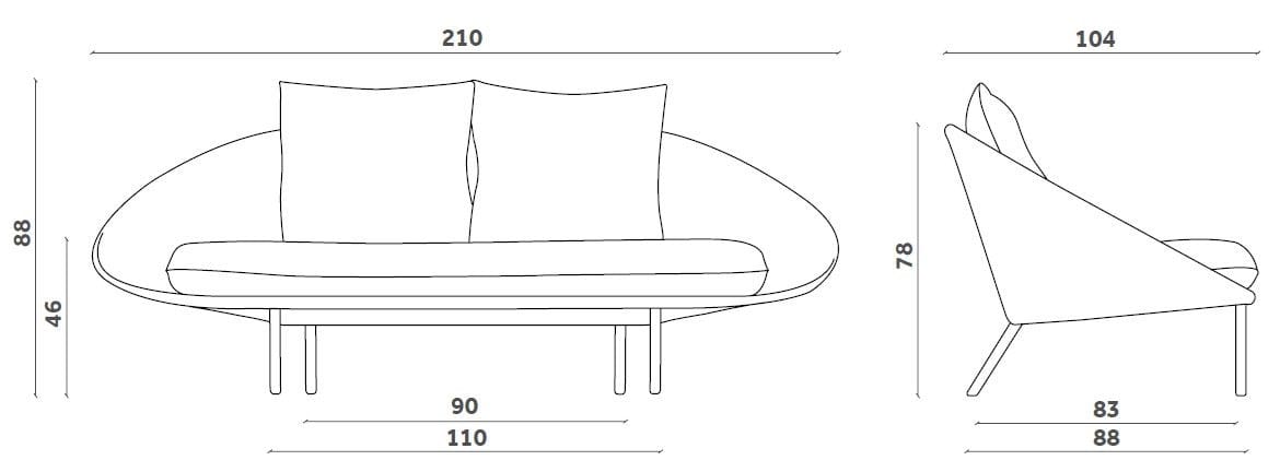 3-местный тканевый диван Miniforms Lem ARCH-00055797 - Вид №10