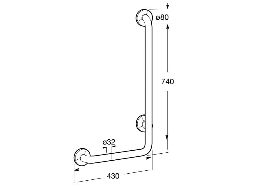 Металлическая ручка для ванной комнаты с антибактериальной обработкой Roca ACCESS ARCH-00100301 - Вид №3
