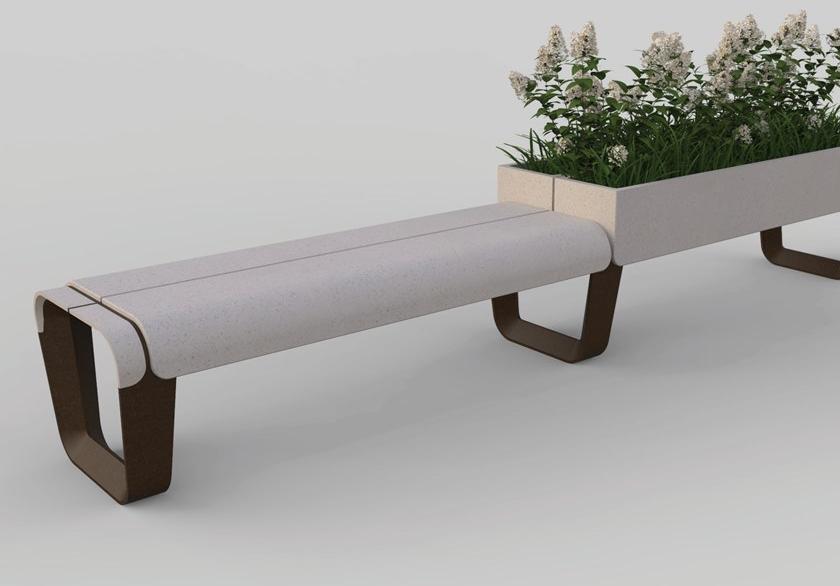 Manufatti Viscio Скамейка из композитного материала в современном стиле без спинки Key sun-id-1432765 - Вид №1