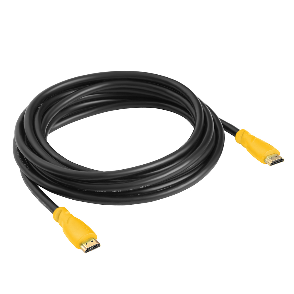 GCR-HM340-1.8m кабель 1.8m hdmi версия 1.4, черный, желтые коннекторы, od7.3mm, 30/30 awg, позолоченные контакты, ethernet 10.2 гбит/с, 3d, 4k , экран Greenconnect Santreyd  - Вид №3