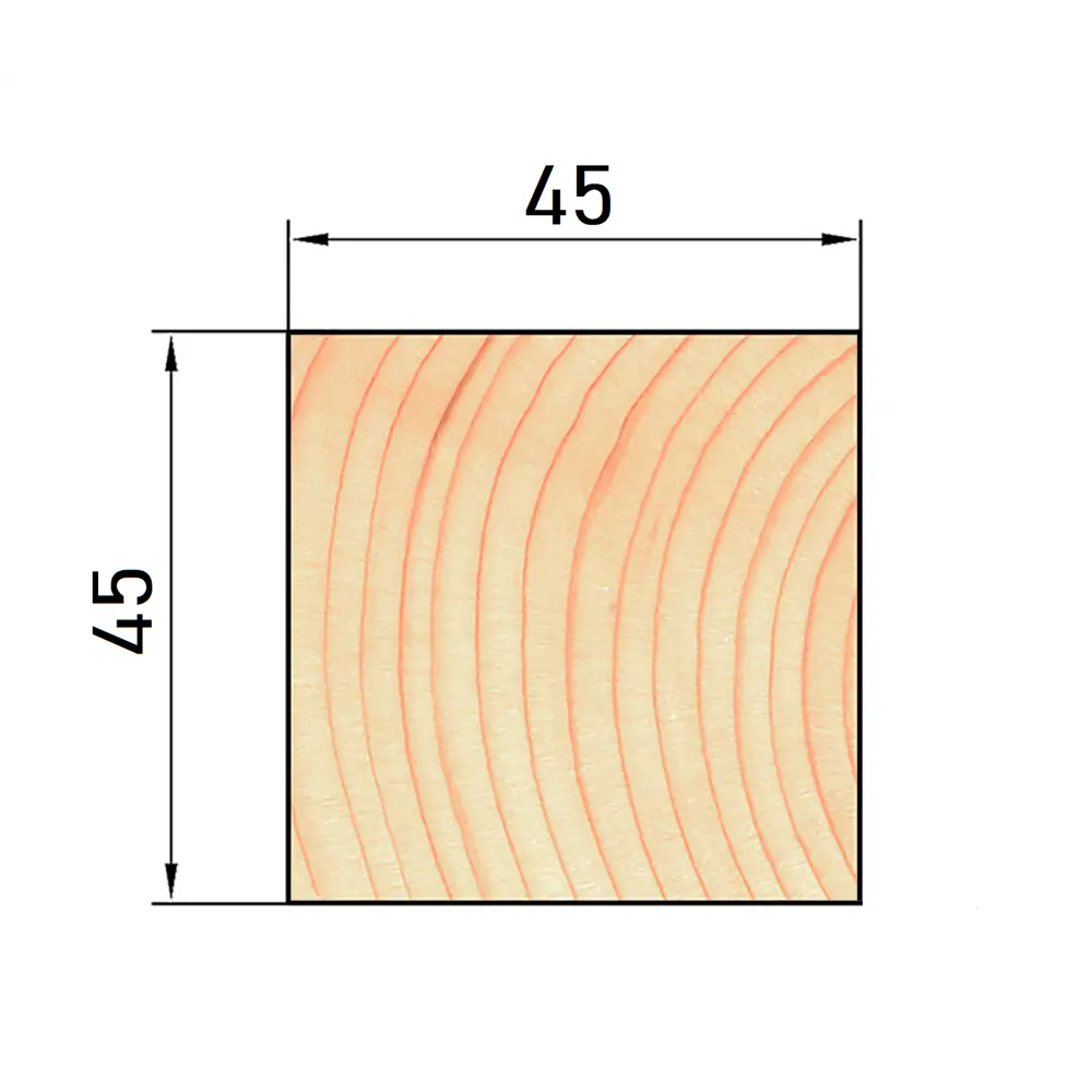 Брусок строганый Santreyd из лиственницы 45×45×2000 мм для строительства и дизайна 82010671 STLM-0017356 - Вид №3