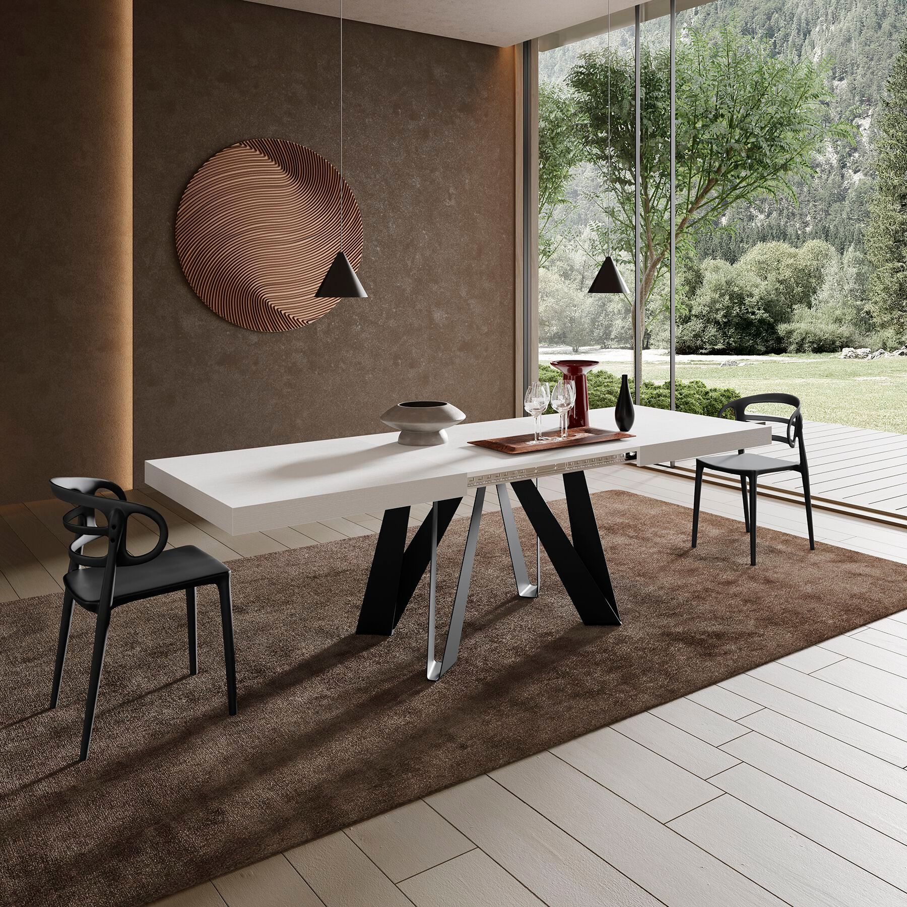 Выдвижной прямоугольный стол из железа с меламиновой столешницей Mobili Fiver ROMINA ARCH-00069646 - Вид №29