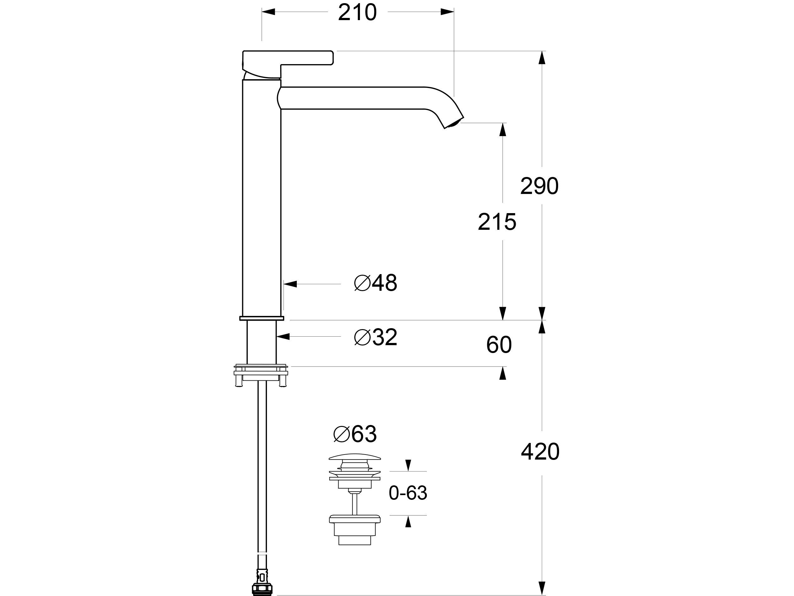 Однорычажный смеситель для раковины GUGLIELMI RUBINETTERIE Rialto ARCH-00006099 - Вид №1