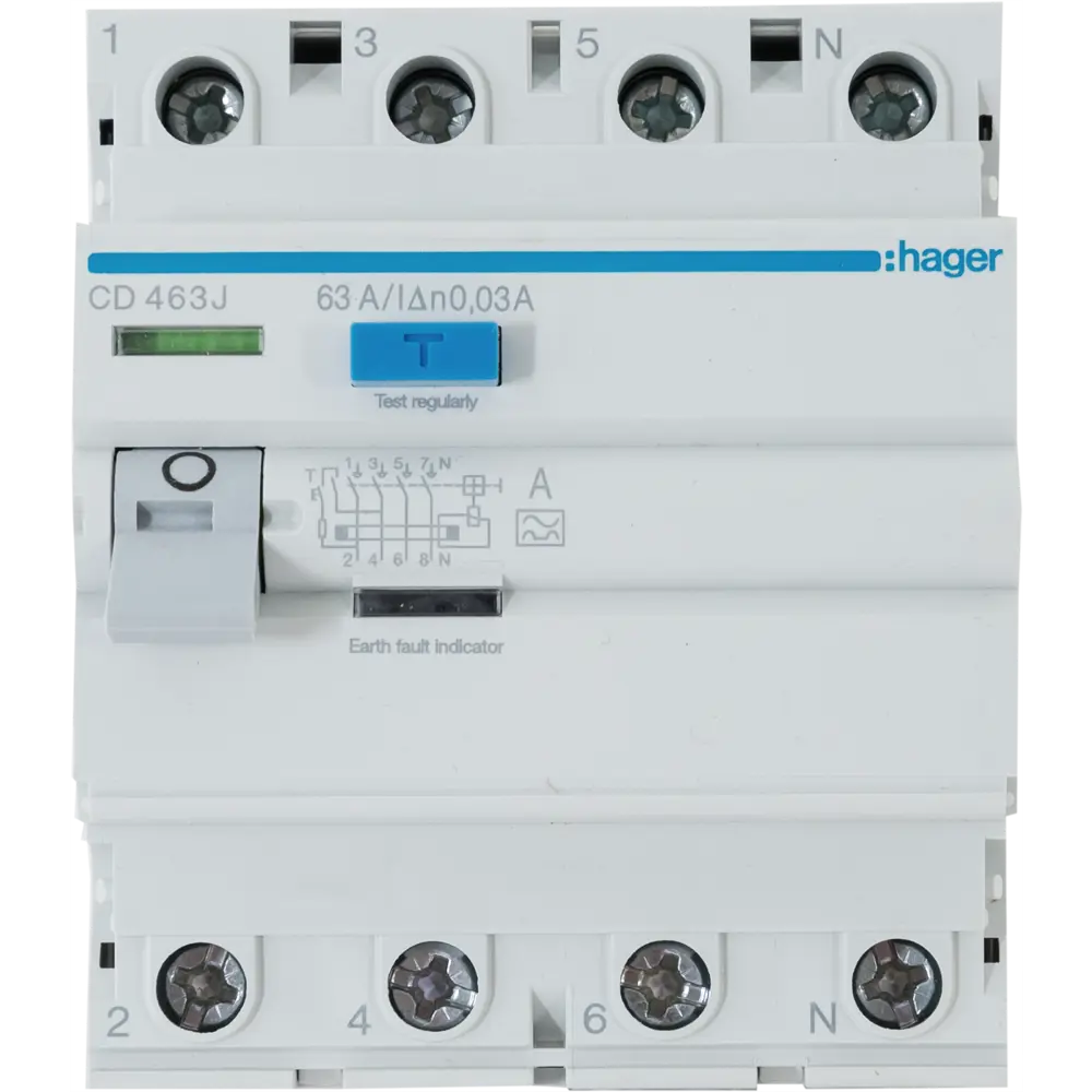 УЗО Hager CD463j 3P N 63 A 30 мА 4.5 кА A STLM-2183043 - Вид №1