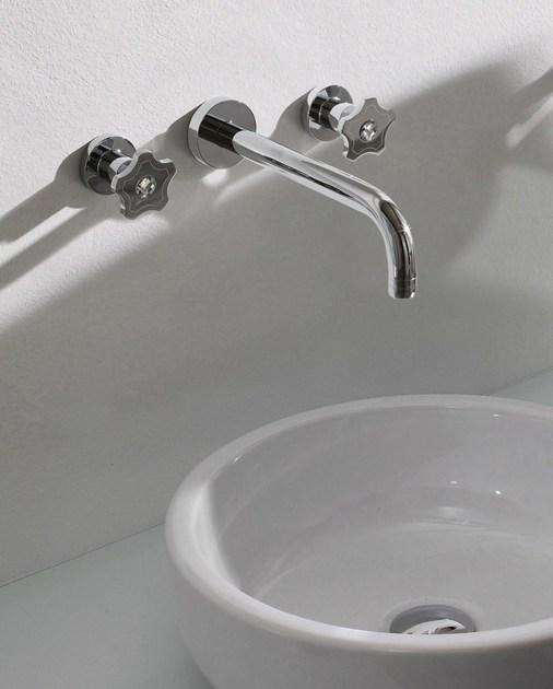 Rubinetteria Giulini Смеситель для умывальника настенный на 3 отверстия с кристаллами swarovski® Giò crystal - giò F3620/s - Вид №2