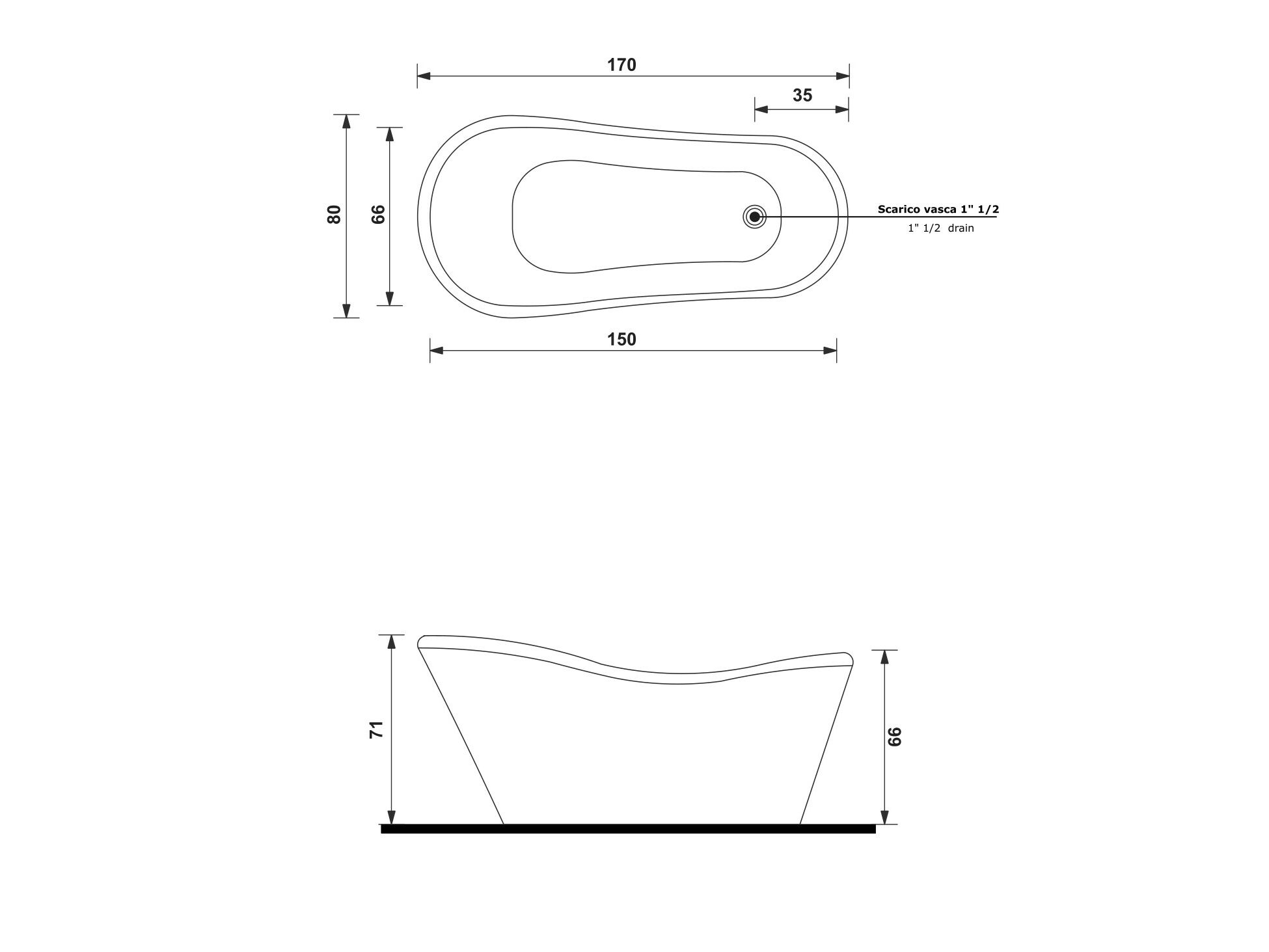Овальная ванна в центре комнаты Gruppo Treesse мебель для ванной комнаты-отдельно стоящие ванны ARCH-00022463 - Вид №5