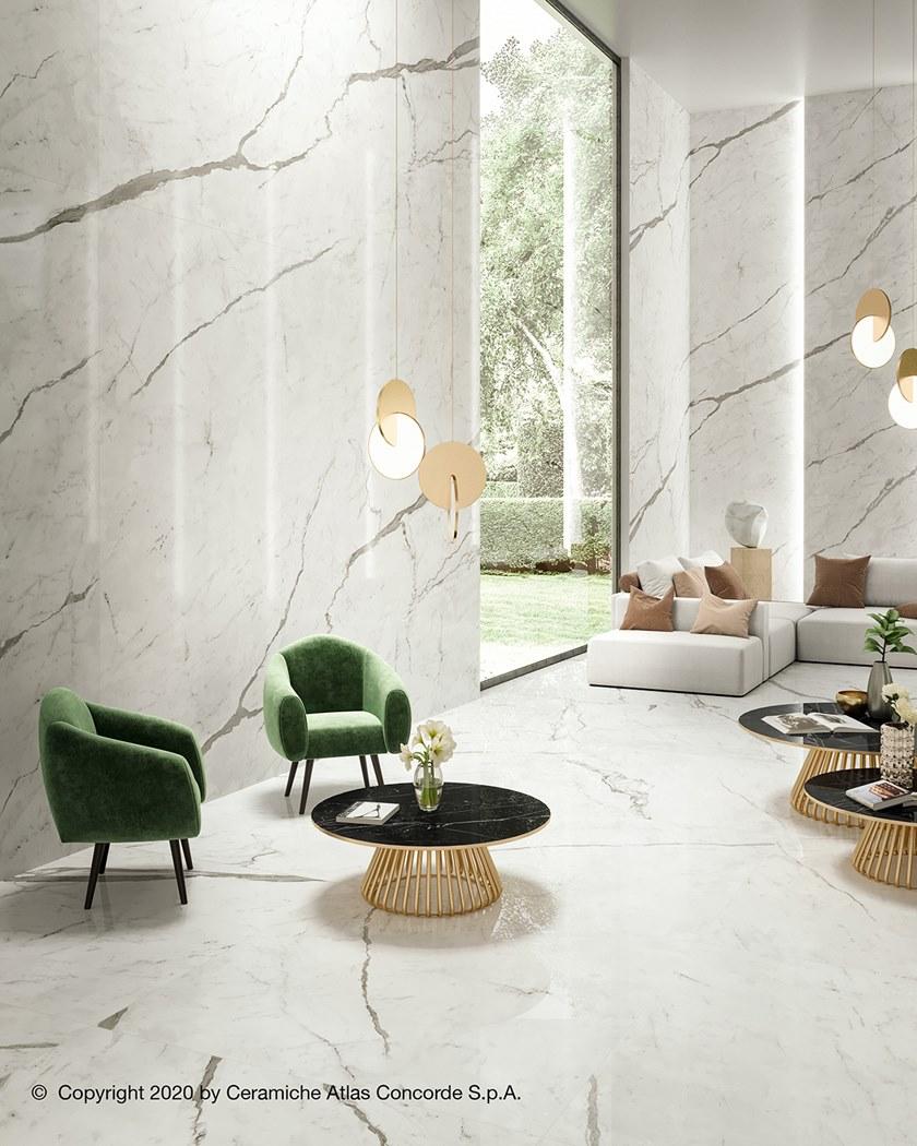 Atlas Concorde Белая плитка для стен с эффектом мрамора Marvel shine sun-id-1375735 - Вид №29