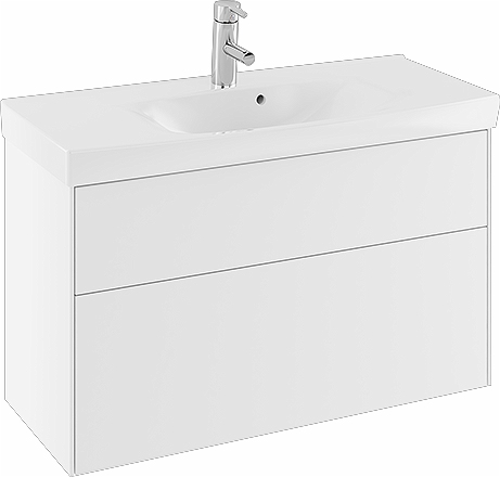 47441 IFO Sense тумба под умывальник с двумя ящиками, W = 900 мм, W1 = 922 мм, глянцевый белый - Вид №7