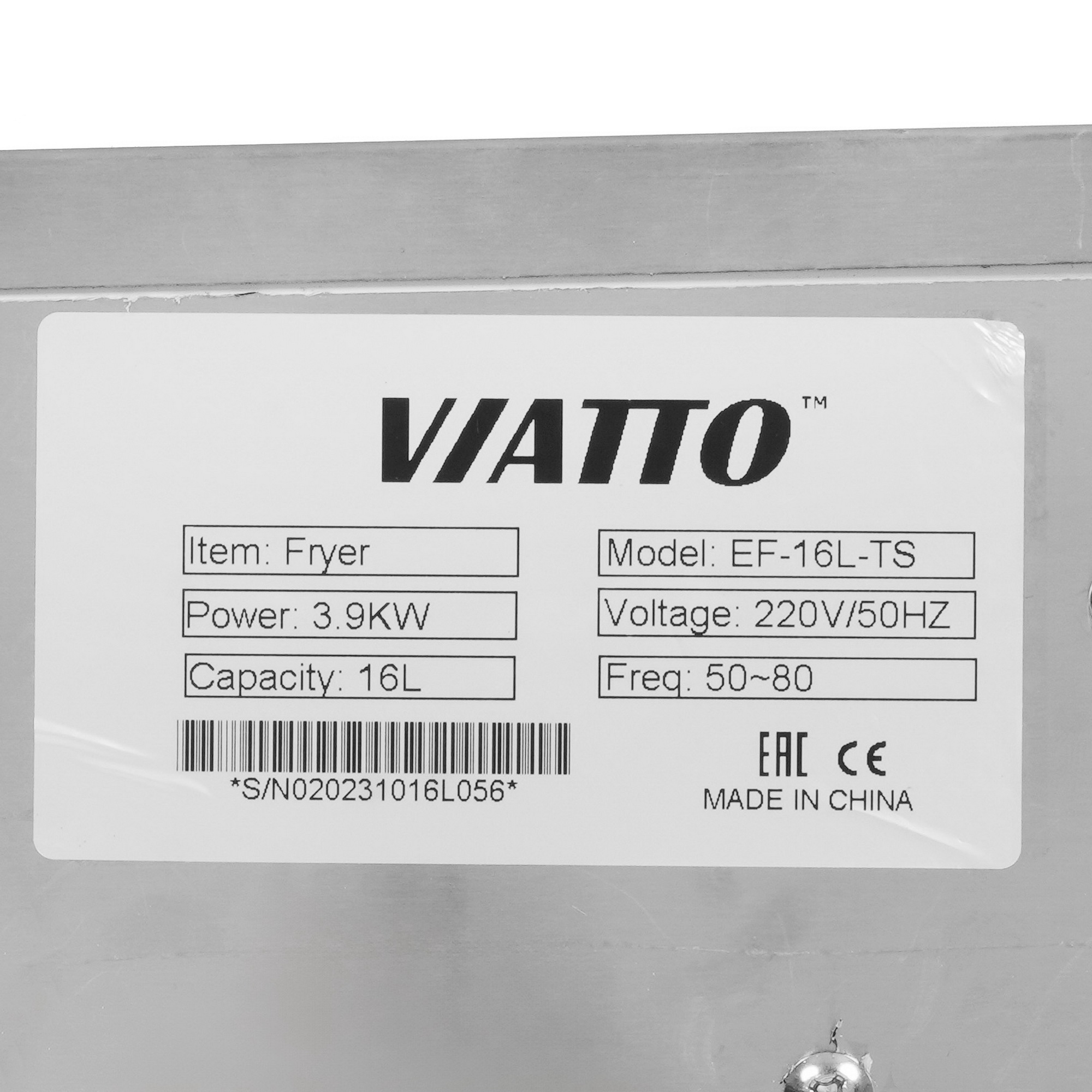 9126321 Фритюрница Viatto EF-16L-TS серебристый STDN-0017199 - Вид №5