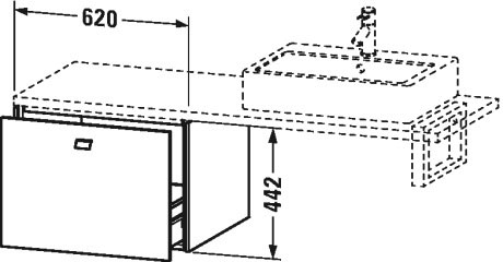 BR513300909 Brioso Шкафчик для консоли Светло-голубой матовый декор Duravit - Вид №1