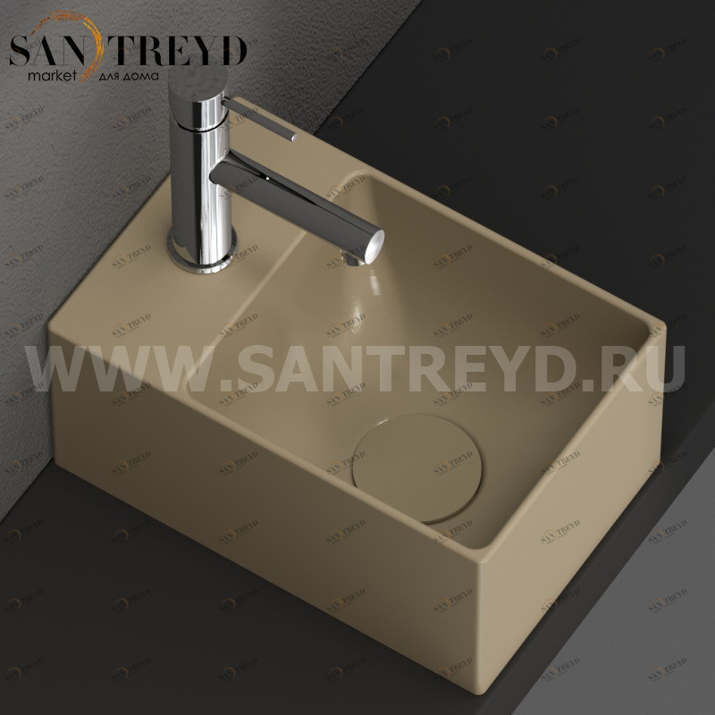 B6R30PA Подвесная раковина настенная прямоугольная Ceramica Globo T-EDGE бежевая