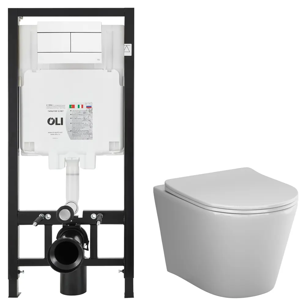 Комплект инсталляции Oli 80 Eco с безободковым унитазом AM.PM Flash 89445653 STLM-2045118