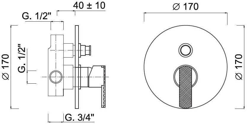 Rubinetteria Giulini Встраиваемый однорычажный смеситель для душа с переключателем Deluxe - surf F5813dl - Вид №1
