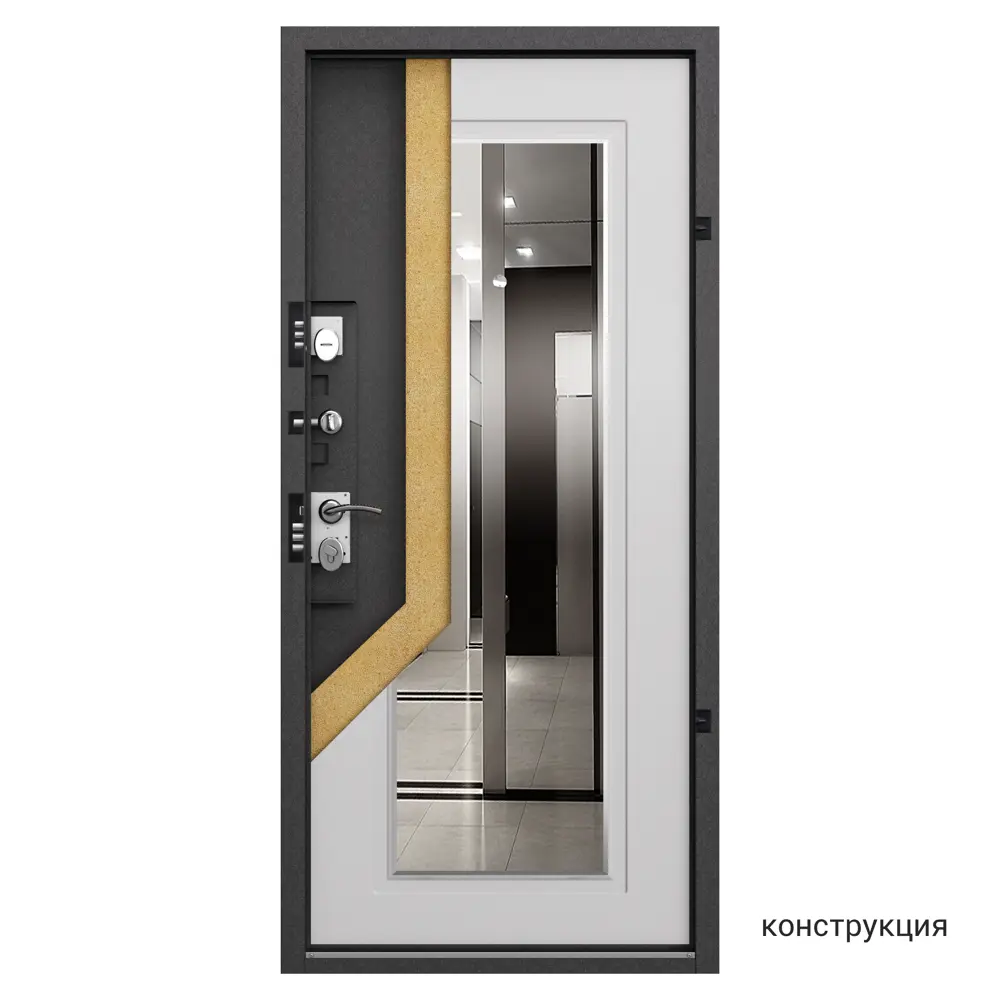 Дверь входная металлическая Грата 950 мм левая цвет скай белый TOREX STLM-2152130 - Вид №14