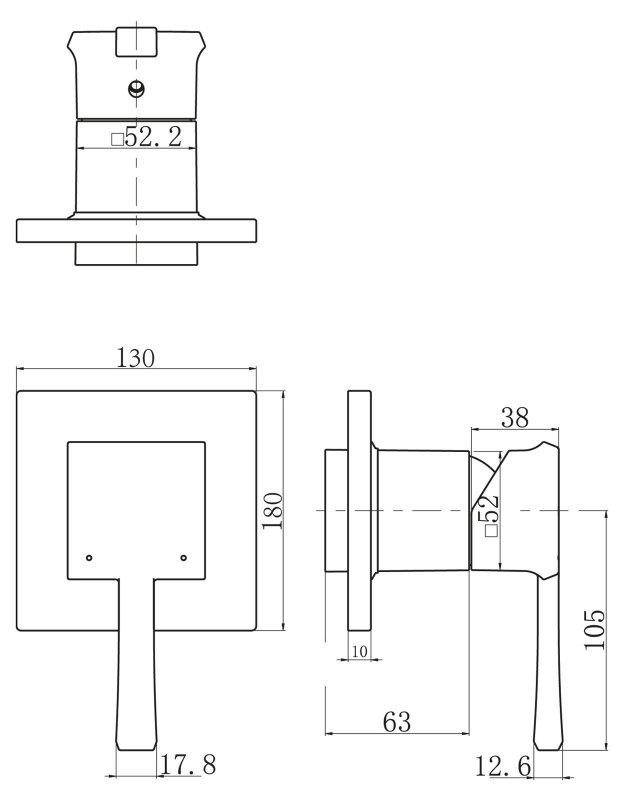 Встраиваемый смеситель для душа MILLE MIL-BDM-CRM BELBAGNO  - Вид №1