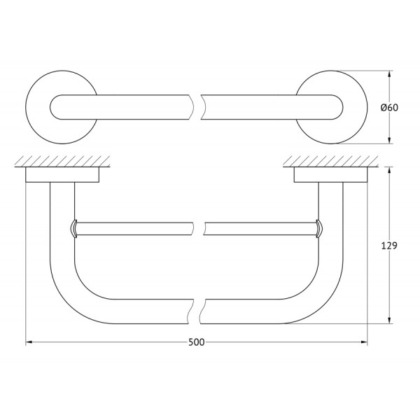Держатель полотенец двойной 50 см Ellux ELEGANCE ELE 026 sun-id-561228 - Вид №1