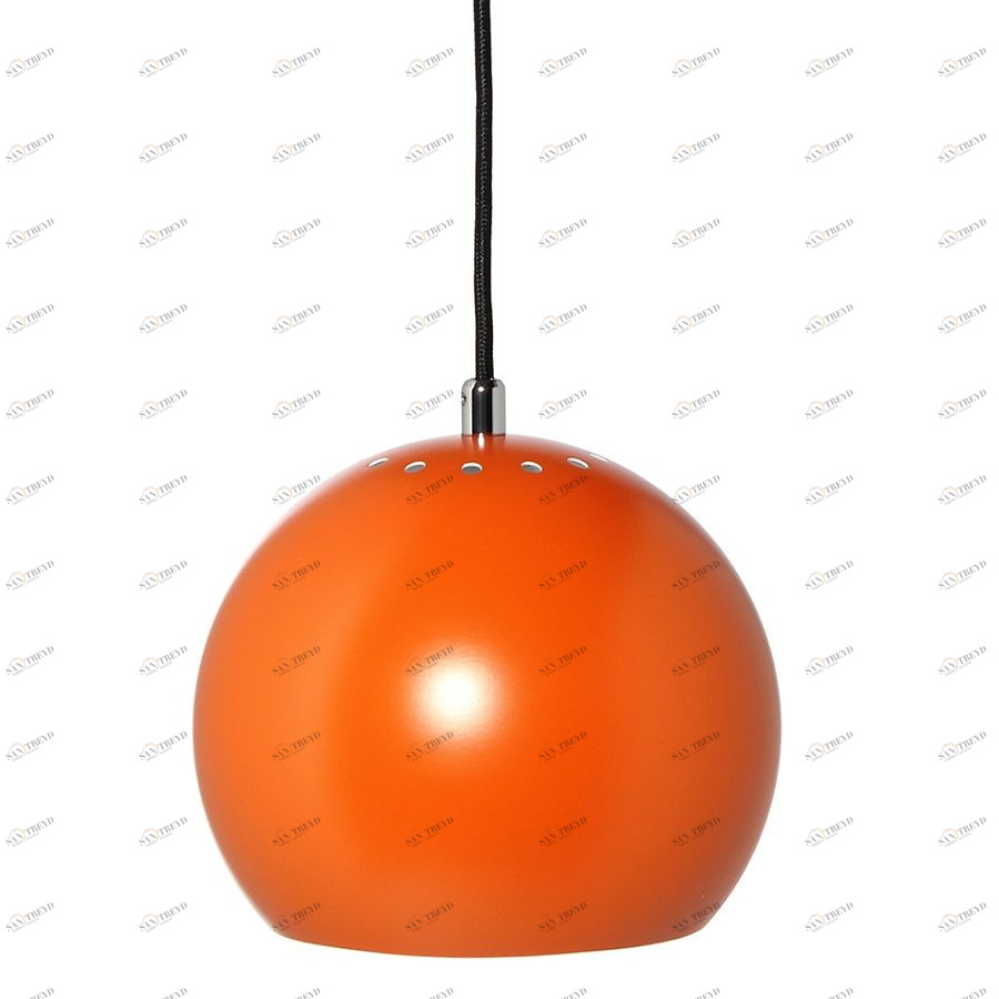 Лампа подвесная Ball, оранжевая матовая, черный шнур Frandsen 111513705001