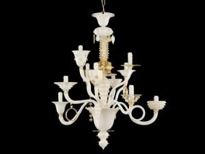 Люстра ручной работы из дутого стекла