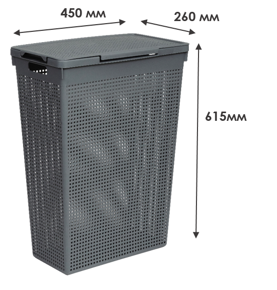 84498347 Корзина для белья цвет серый Лофт STLM-0050642 ВИОЛЕТ  - Вид №4