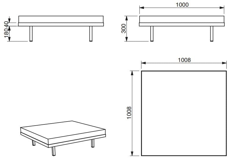 Модульный квадратный пуф из пены QM Quinze & Milan ARCH-00115166 - Вид №5