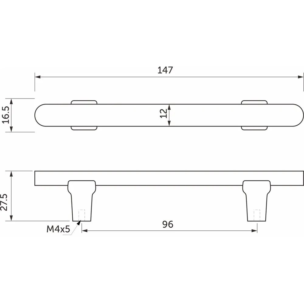 Мебельная ручка-рейлинг Grafit серебро 96 мм 87684439 STLM-2140117 AKS  - Вид №5