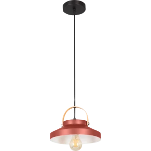Подвесной светильник Toplight Wendi, 1 лампа, 7 м², цвет красный/дерево 82672378 STLM-2069607