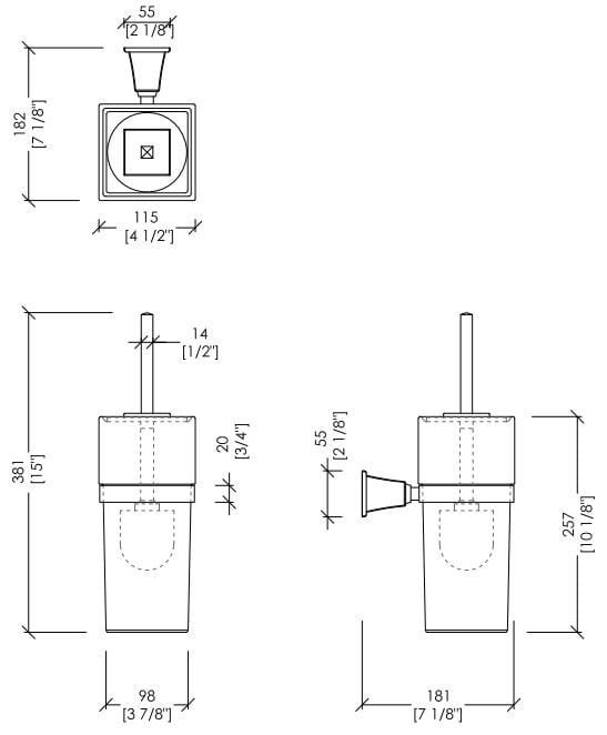 Керамическая и латунная настенная туалетная щетка Devon&Devon Time ARCH-00046490 - Вид №2