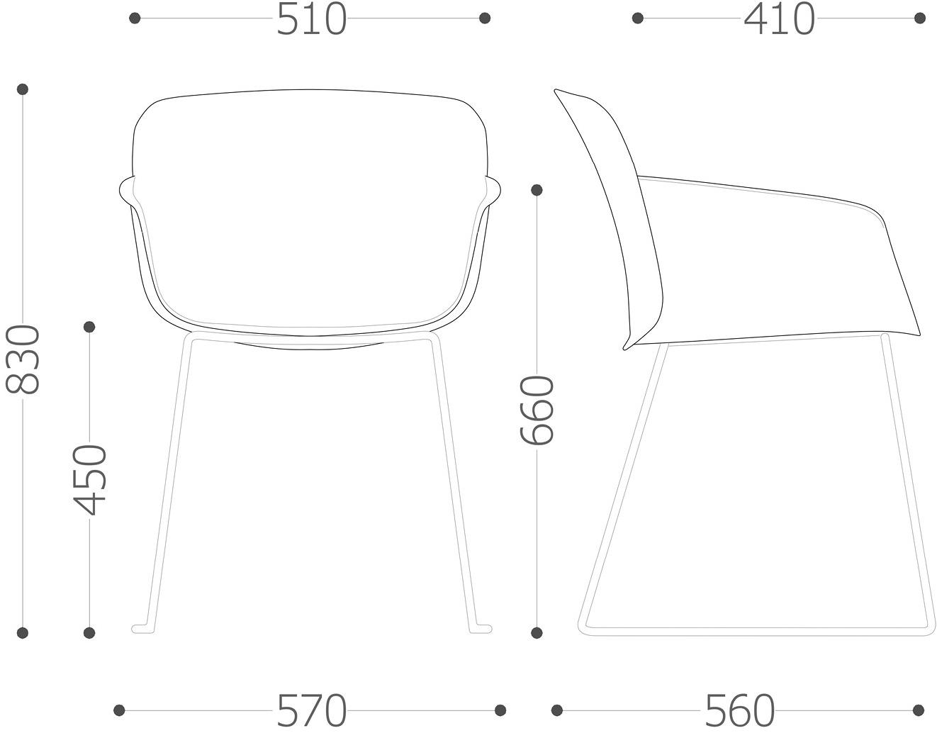VAGHI Стул с салазками из полипропилена для залов ожидания Libera Li2pc - Вид №6