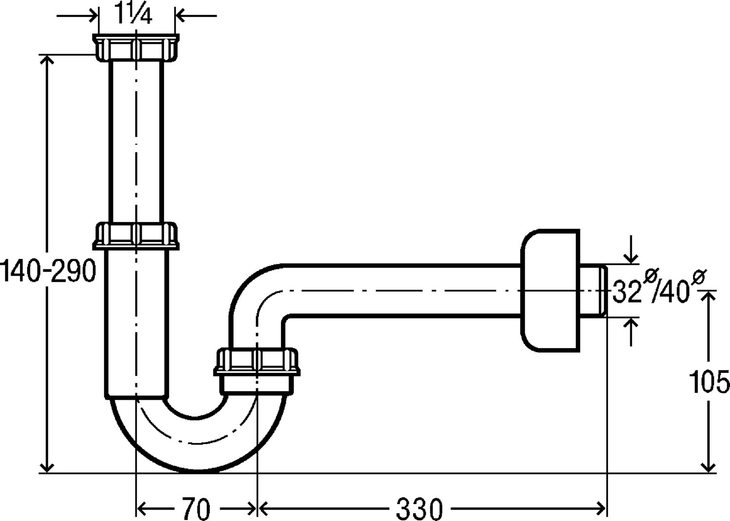 Канализационная арматура  Сифоны для умывальников и биде  Трубные сифоны VIEGA 105 952 Модель 5611K Santreyd  - Вид №2