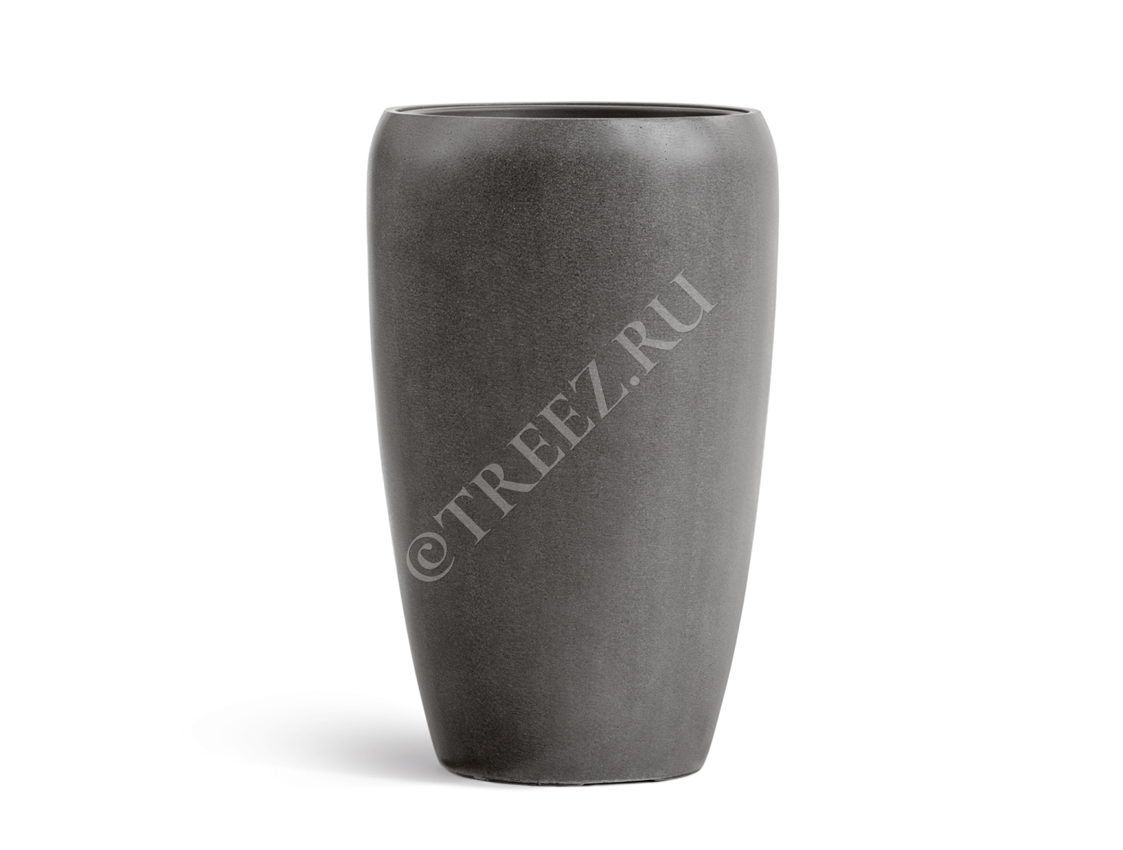 41.3321-02-070-GR-51 Кашпо  Effectory - серия Beton - Высокий округлый конус - Тёмно-серый бетон Цветочная коллекция  - Вид №1