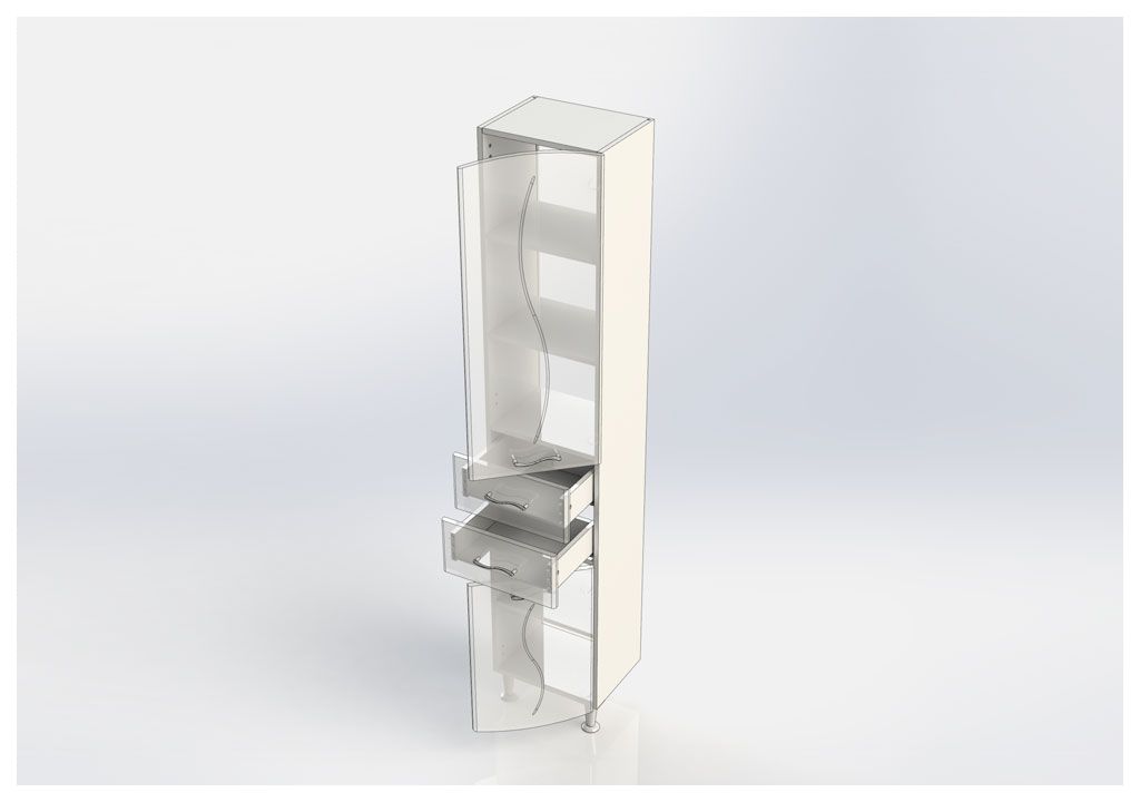 Шкаф-пенал для ванной Aquanet Моника 40 белый 0018677700186778 - Вид №7