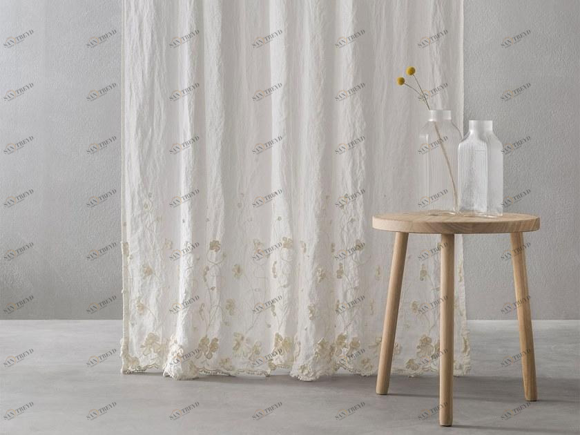 LA FABBRICA DEL LINO Штанга для штор с вышивкой из льна Decor sun-id-1432698