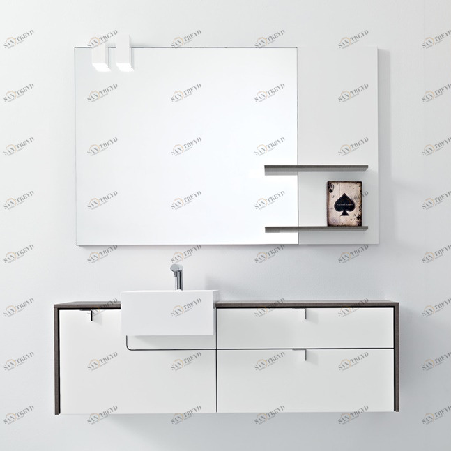 Комбинация ванной комнаты PV10 в отделке Prop 17 Milltek / L41 Bianco / 99 Juta MILLDUE PIVOT PIVOT10