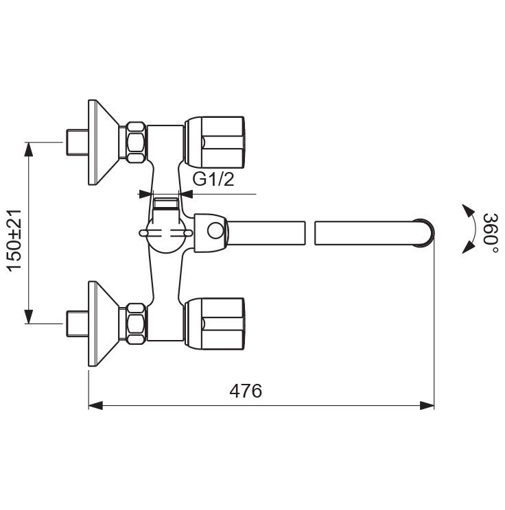 BA164AA Смеситель для ванны/душа VIDIMA ECO - Вид №2