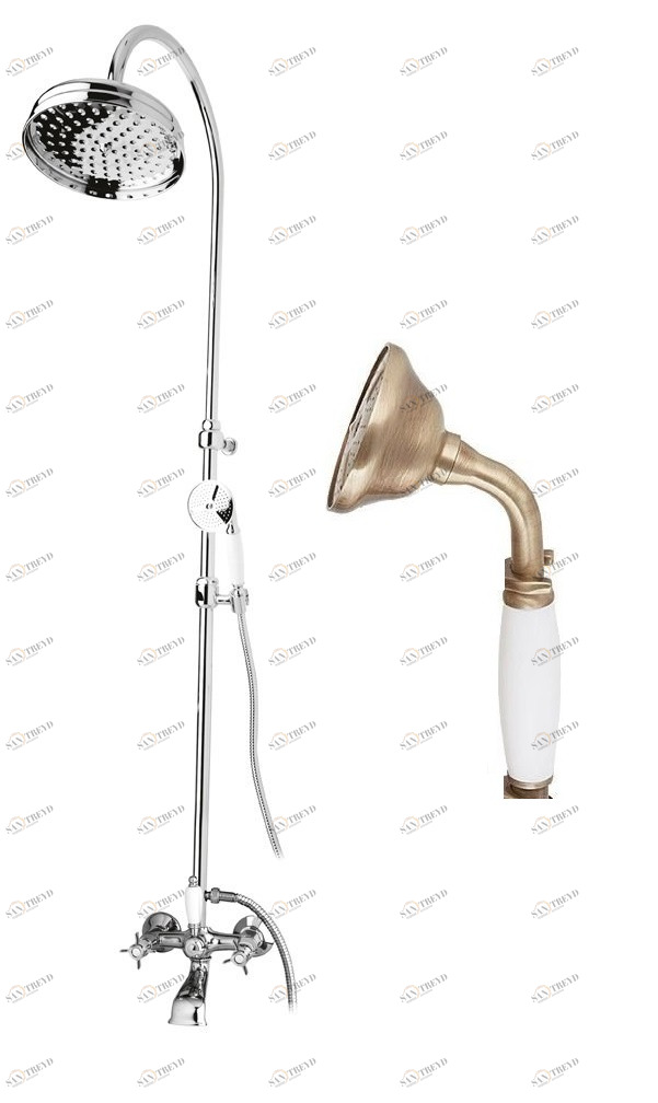 Душевая стойка со смесителем, с изливом, верхним и ручным душем CEZARES LORD-CVD-02-Bi