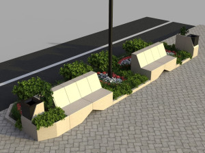 Реконструированная каменная модульная скамья