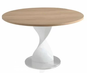 Обеденный стол круглый деревянный коричневый 110см B065-Roble от Angel Cerda ANGEL CERDA  00-3865611 Белый;коричневый;хром