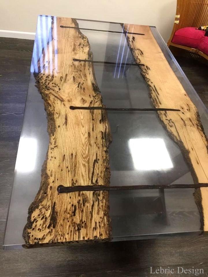 ANTICO TRENTINO Прямоугольный журнальный столик Lebrìc design - legno e resina sun-id-1382470 - Вид №4