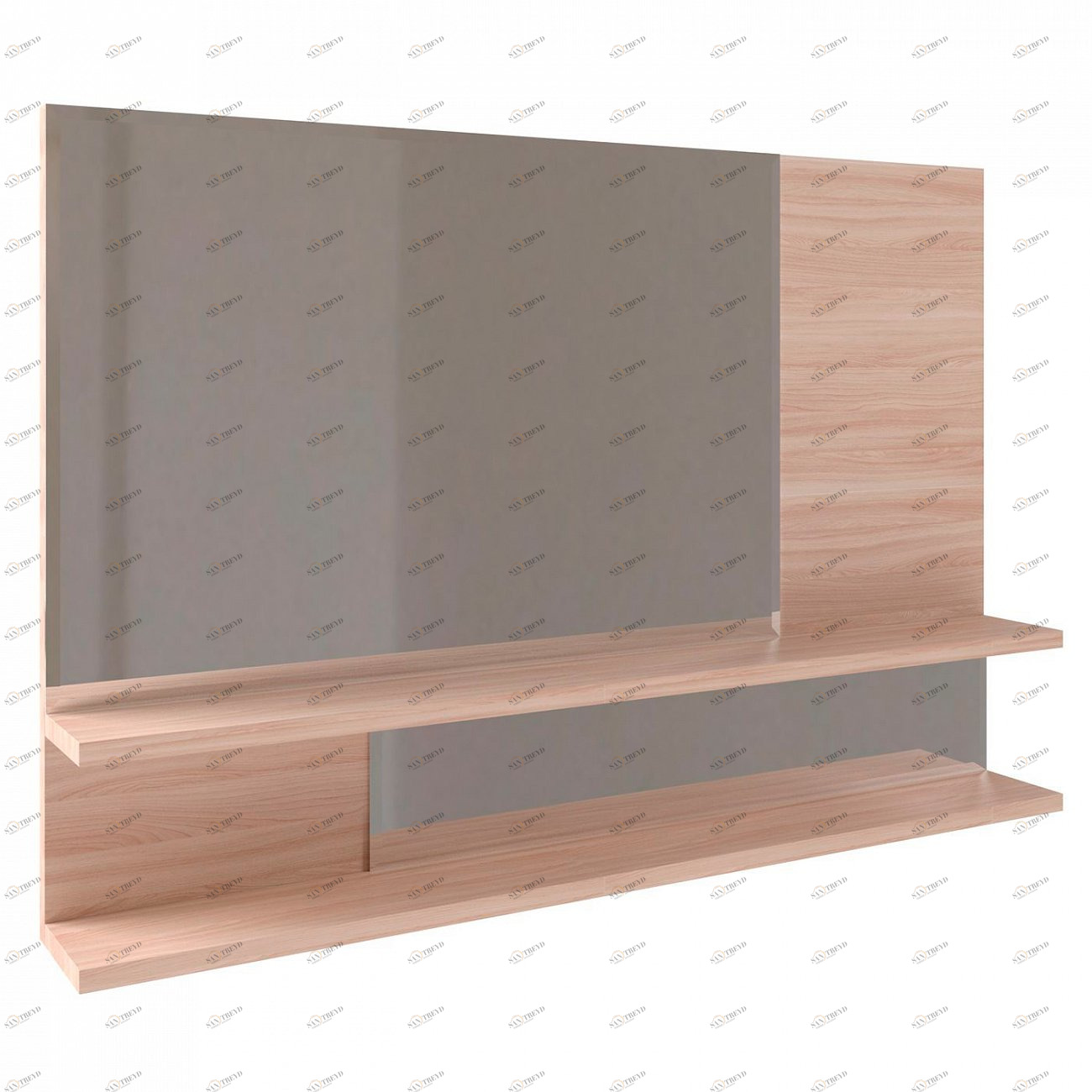 Зеркало настенное с полкой деревянное "Комфи-2" GRAUM ДИЗАЙНЕРСКИЕ 304101 Бежевый 