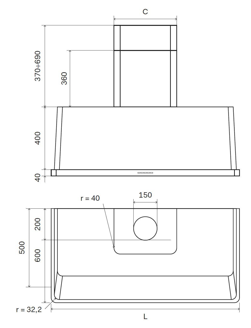 Настенный стальной вытяжной шкаф Ilve Majestic ARCH-00118670 - Вид №1
