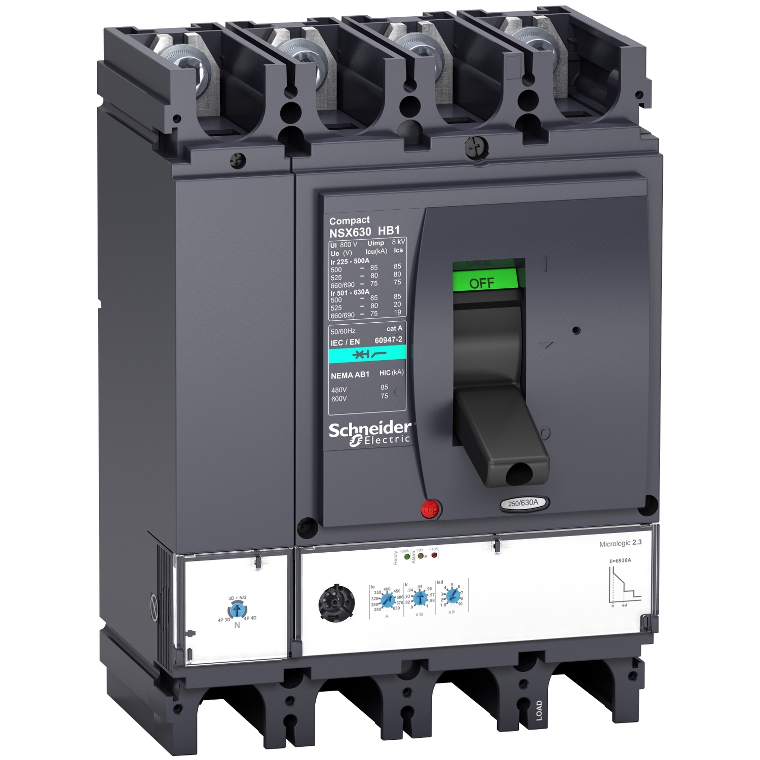 LV433623 Силовой автомат NSX 400, Micrologic 2.3, 75кА, 4P, 400А Schneider Electric Compact 