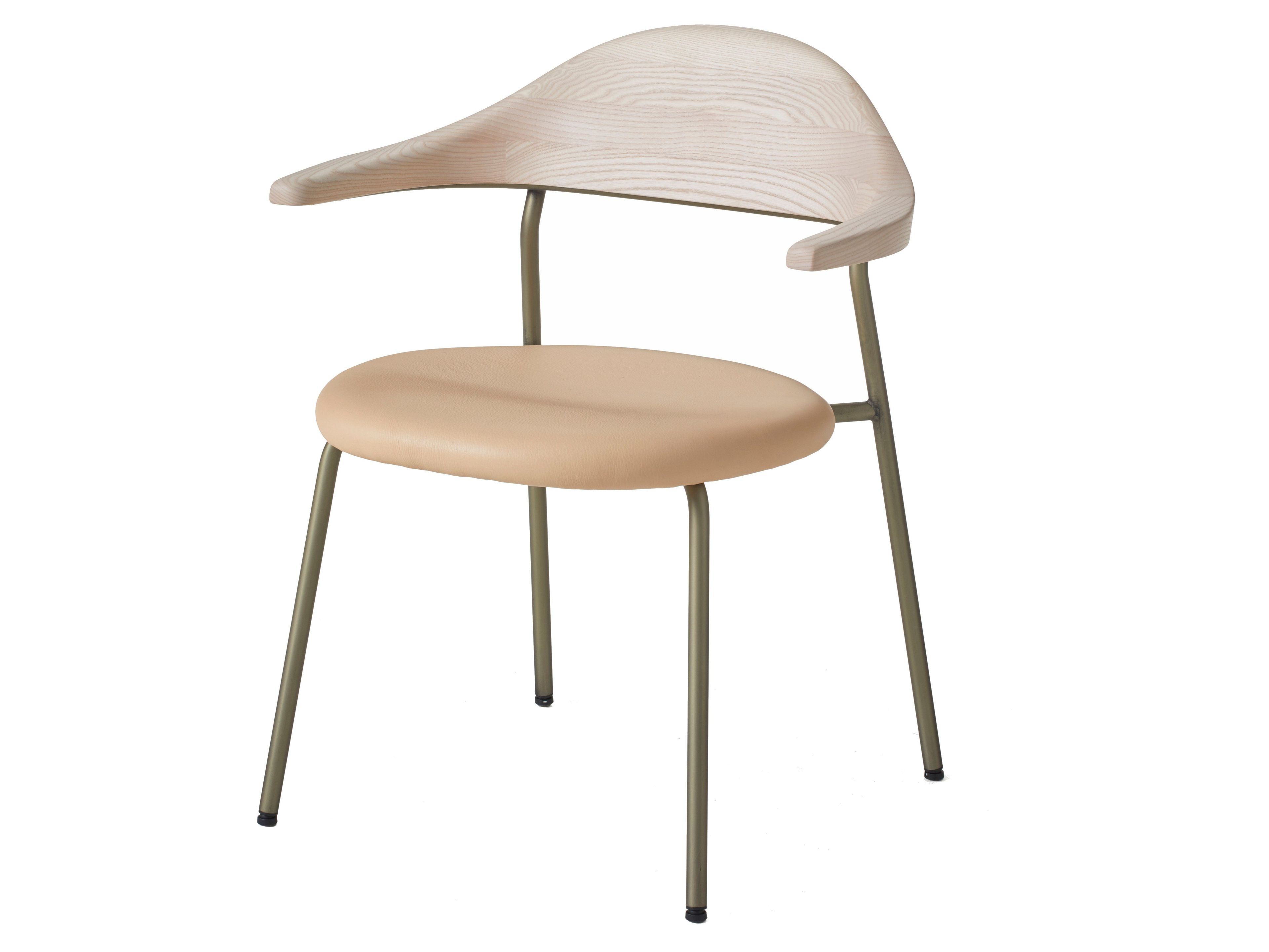 Мягкий стул из нержавеющей стали и дерева BassamFellows Бикорн ARCH-00121207