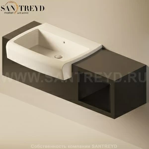 Flaminia UNA Консоль для раковины от 140 до 240 см с местом хранения черная UNA75V1.9017