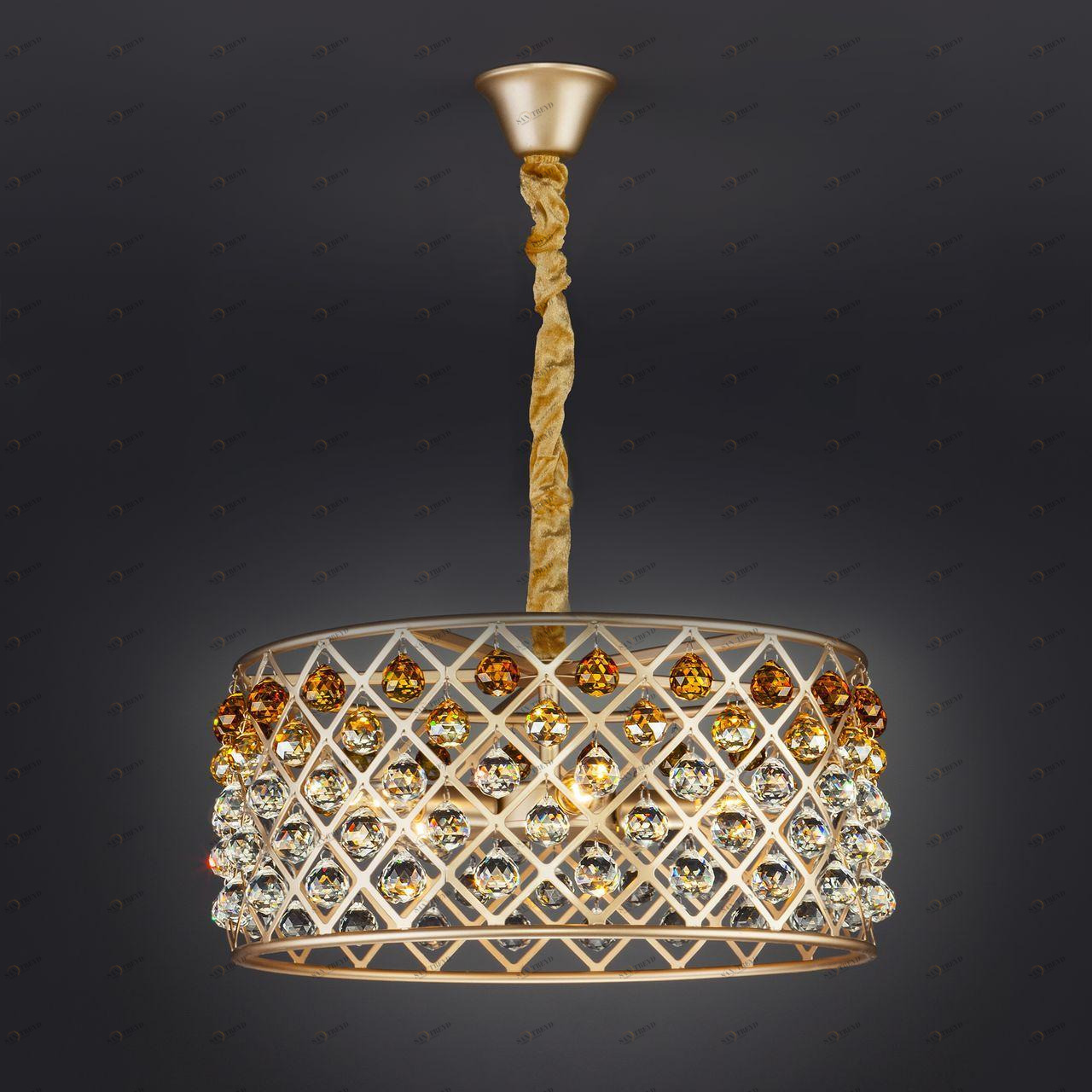 Подвесная люстра Bogates Perline 307/5 Strotskis BOGATES ДИЗАЙНЕРСКИЕ, PERLINE 312430 Желтый 