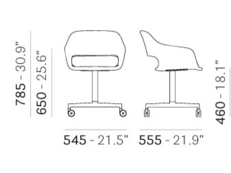 Тканевый стул с колесами Pedrali Babila ARCH-00013389