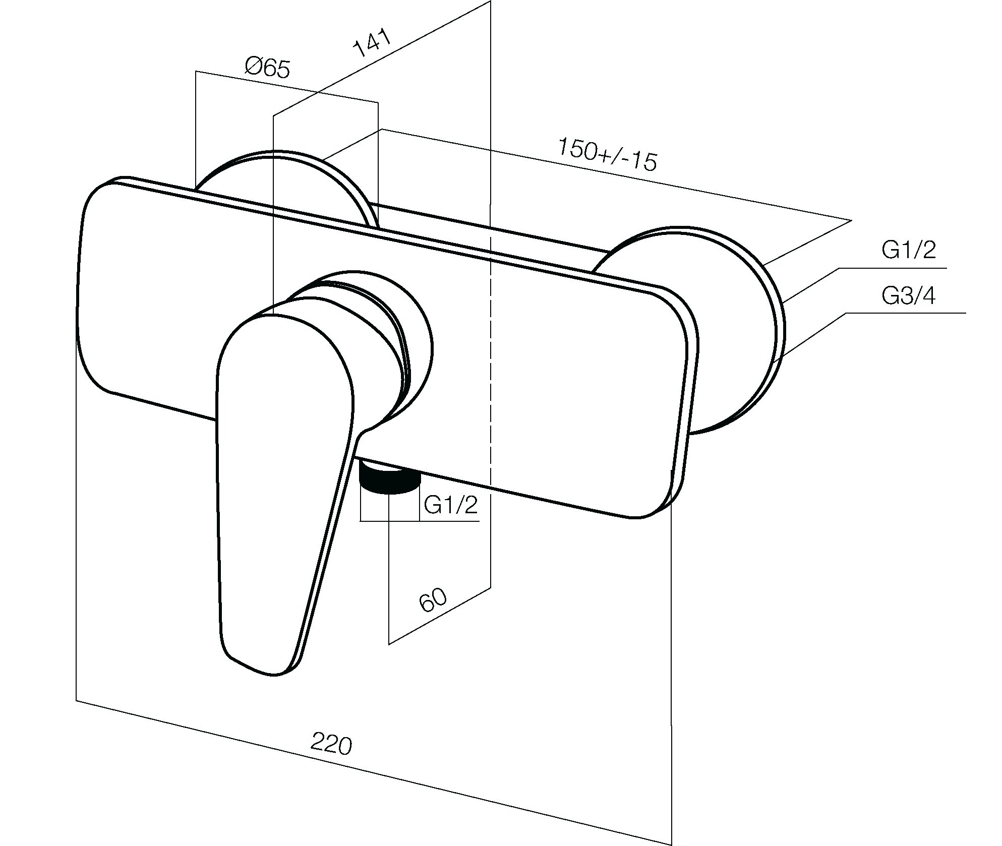 F5020000 смеситель д/душа хром шт AM.PM Inspire - Вид №1